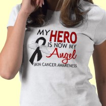 My Hero Is My Angel Skin Cancer Tee Shirts